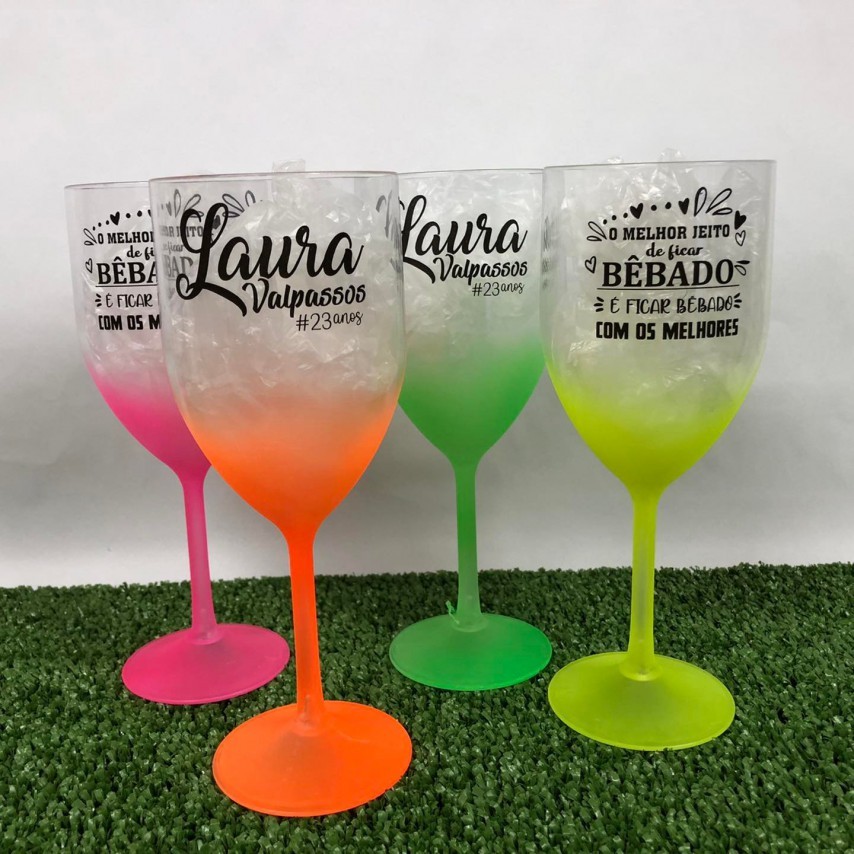Taça de Vinho 350 ml (Cristal c/ Degradê)